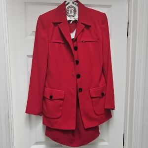 Amanda Smith Red Blazer and Skirt Set